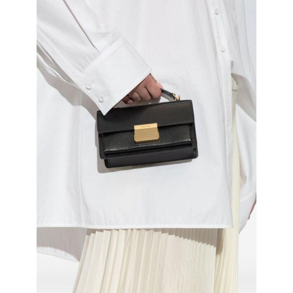 GOLDEN GOOSE Small Box Bag with Geometric Clasp Women BLACK Handbags